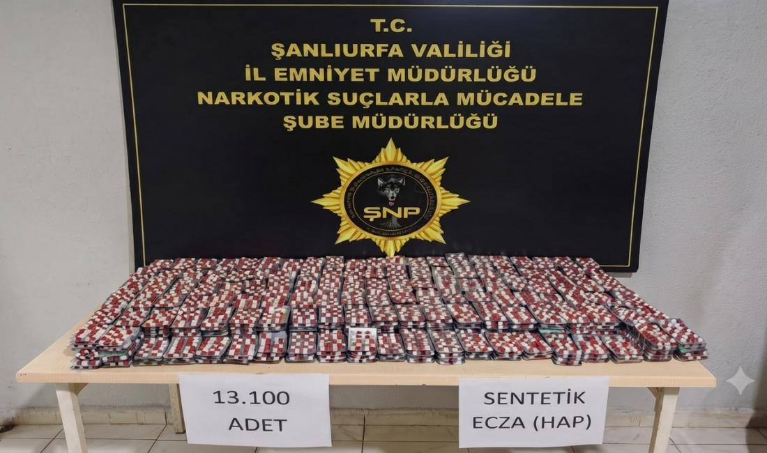 Şanlıurfa’da uyuşturucu madde ticaretine yönelik çalışmalar kapsamında düzenlenen operasyonda 13